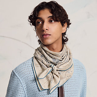 Lenço 100 Please Hold The Line - Bege | Hermès Brasil